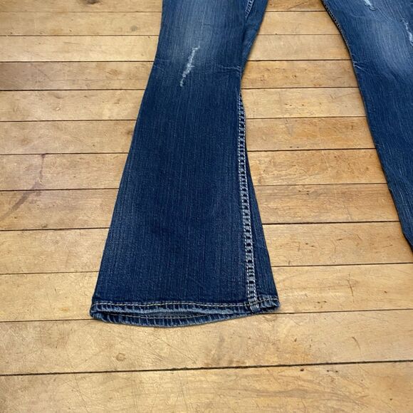 Silver Jeans Women’s Size 27/32 Suki Surplus Medium Wash Boot Cut Distressed - Picture 11 of 15